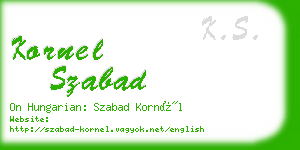 kornel szabad business card